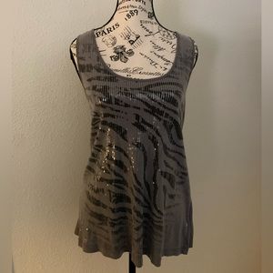 Sparkly Zebra Print Tank Top SOLD